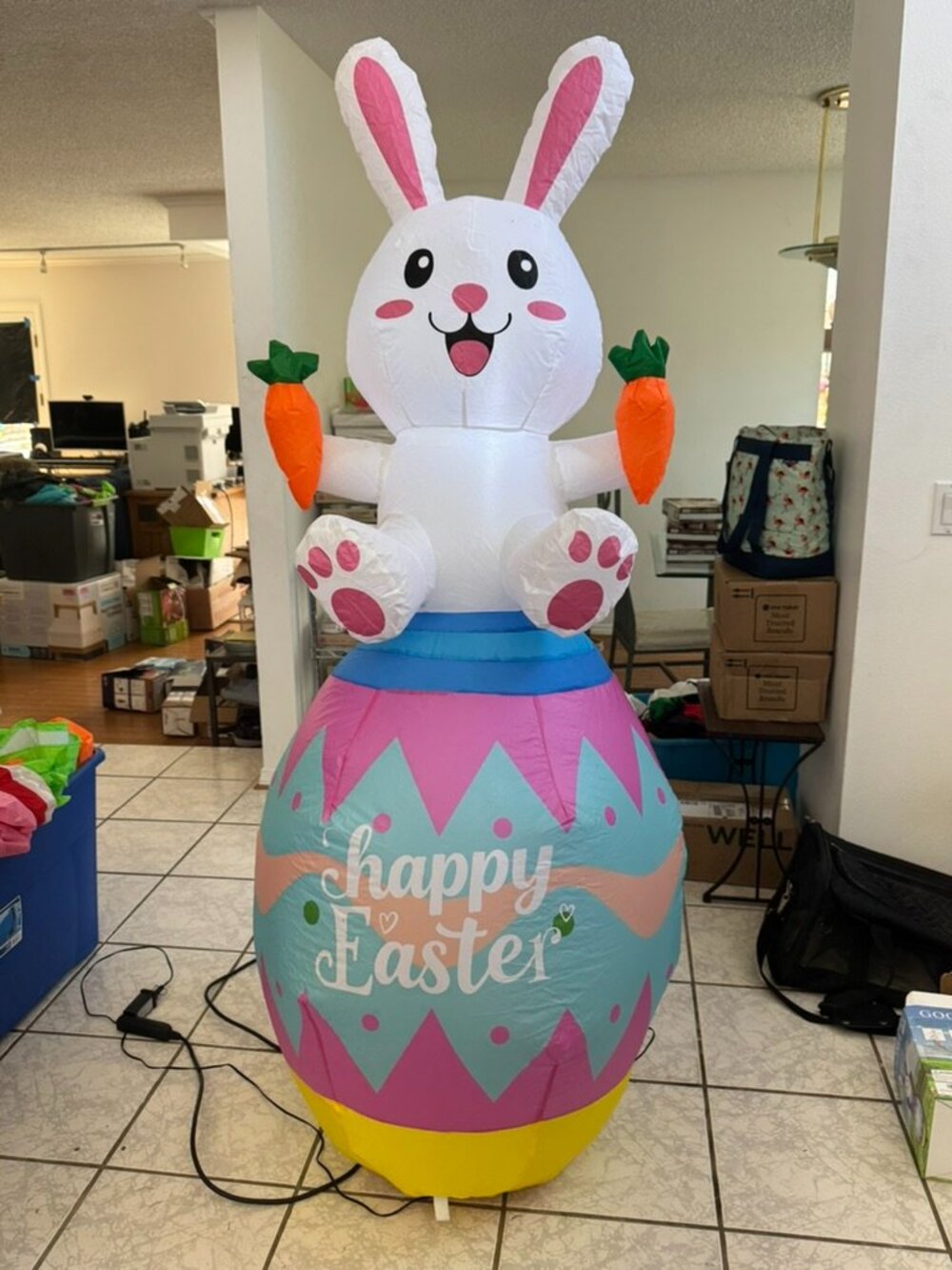 6ft GOOSH Inflatable Easter Bunny On An Egg